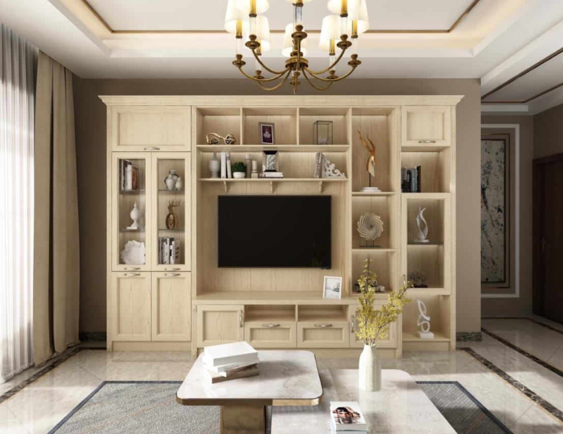 全鋁電視柜-01（風格：簡歐；顏色：暖白）